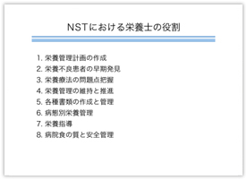 図版11 NSTにおける栄養士の役割