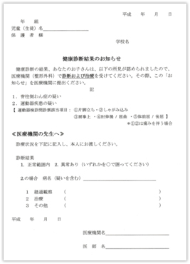 図版７. 健康診断結果のお知らせ