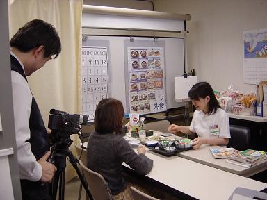 栄養相談室での撮影場面