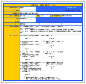 図表5-2　医療事故を防止するためのチェックリスト（危険予知システム）の画面