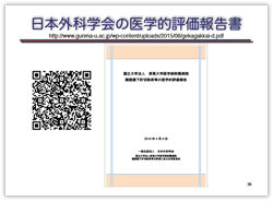 日本外科学会の医学的評価報告書