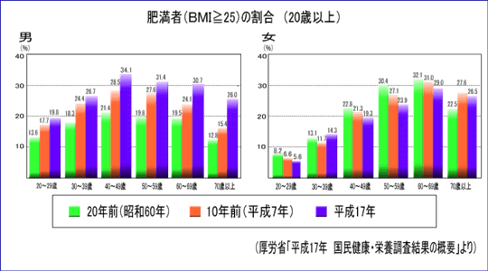 肥満者（BMI≧25）の割合（20歳以上）